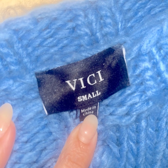 Vici Juniper One Shoulder Knit Pom Sweater - Picture 5 of 5